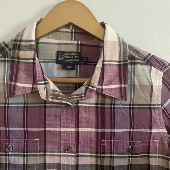 Pendleton Purple Plaid Button Down Shirt - Picture 10 of 12
